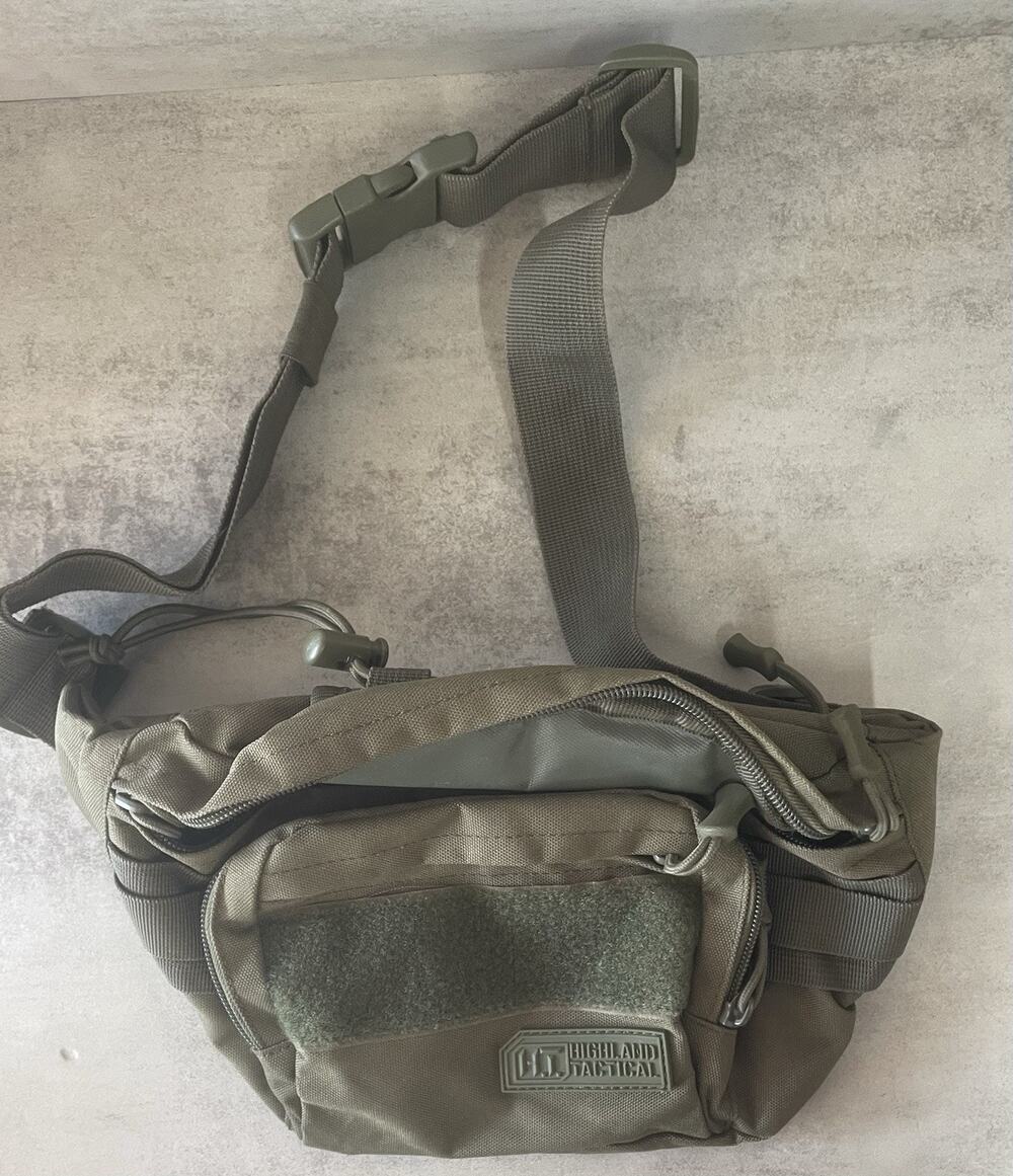 Highland Tactical Mobility Waist Pack Olive Green MOLLE CCW Crossbody Bag